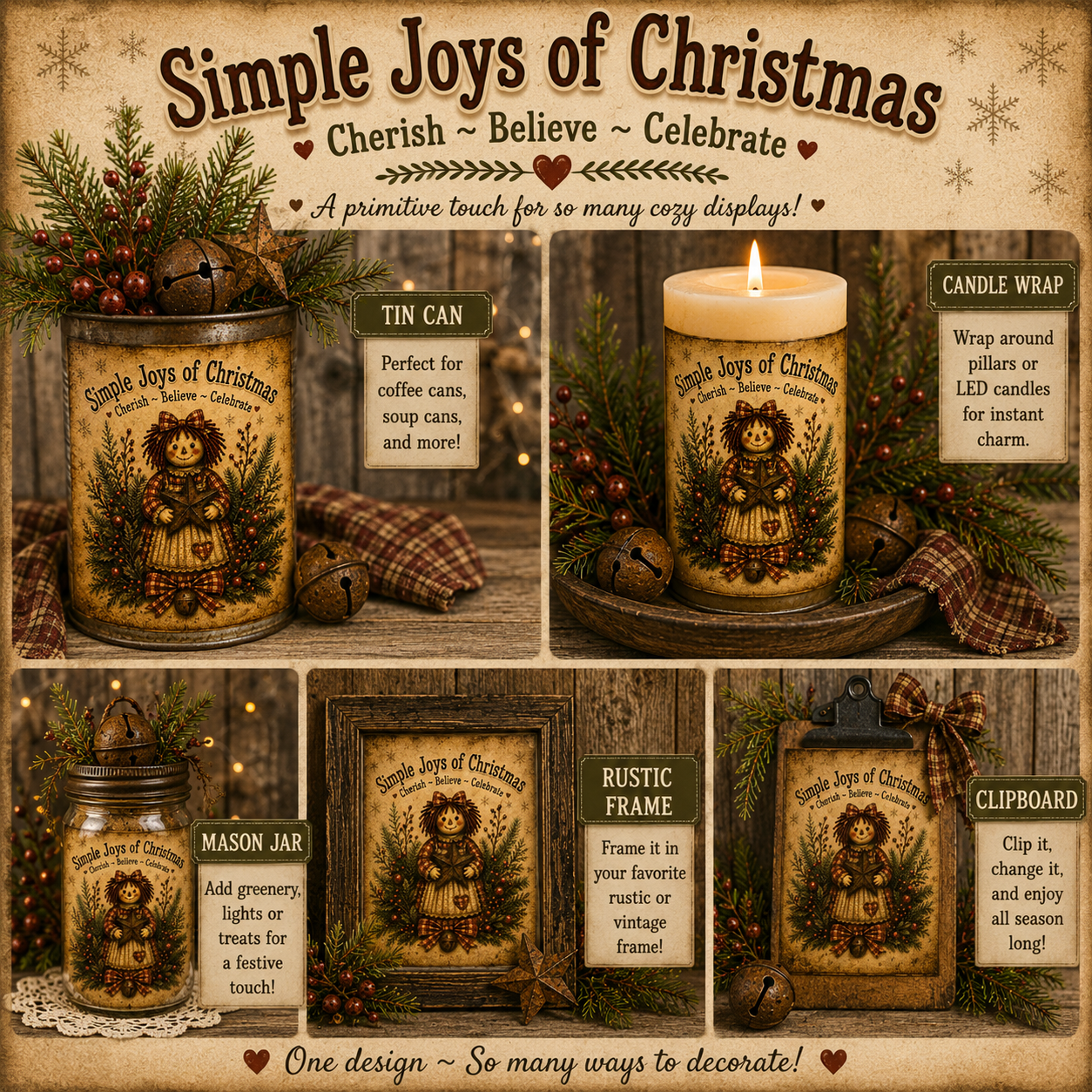 Simple Joys of Christmas - Annie Christmas Label