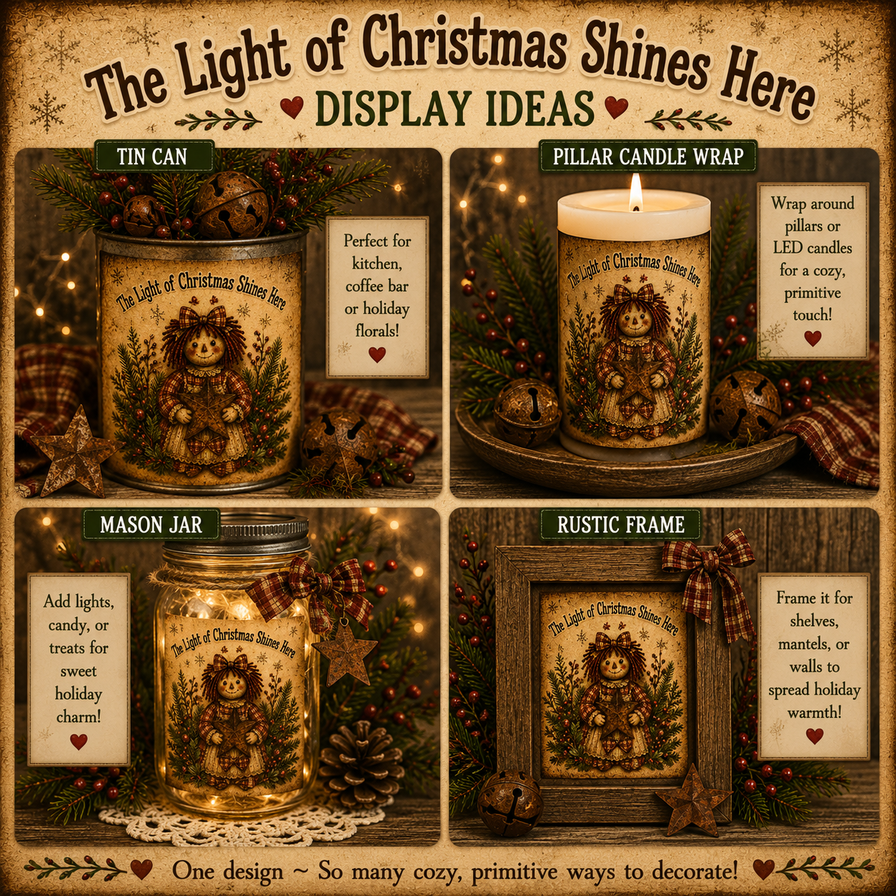 The Light of Christmas Shines Here - Christmas Annie Label