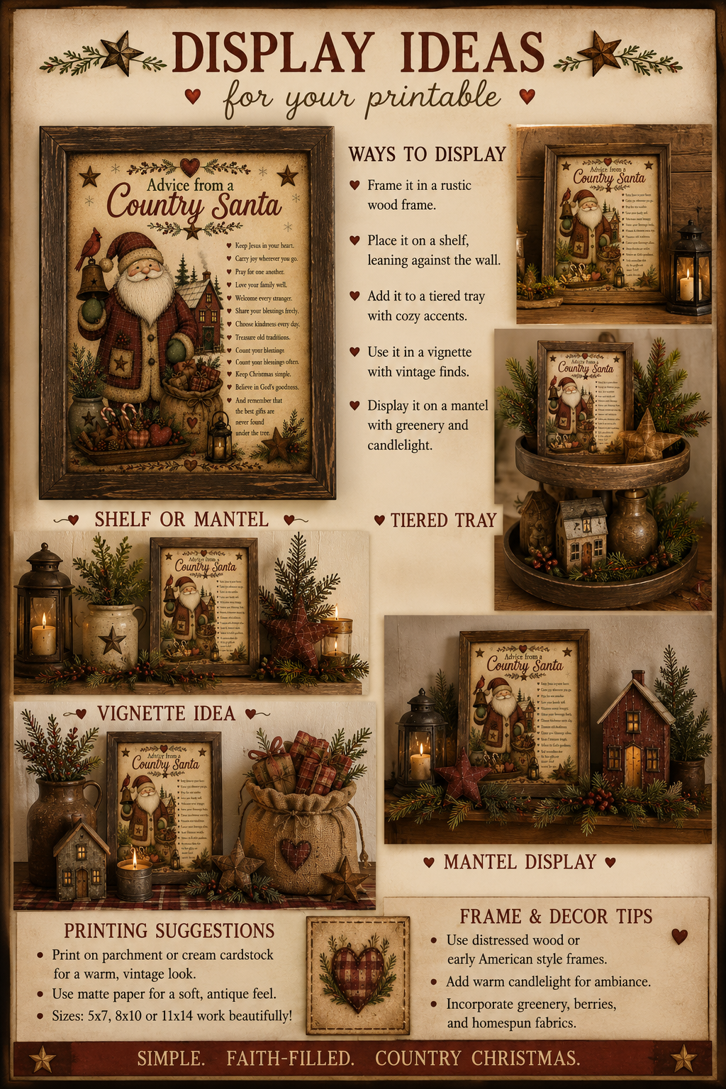 Advice from a Country Santa - 5x7 Prints Digital Download Two-Pack