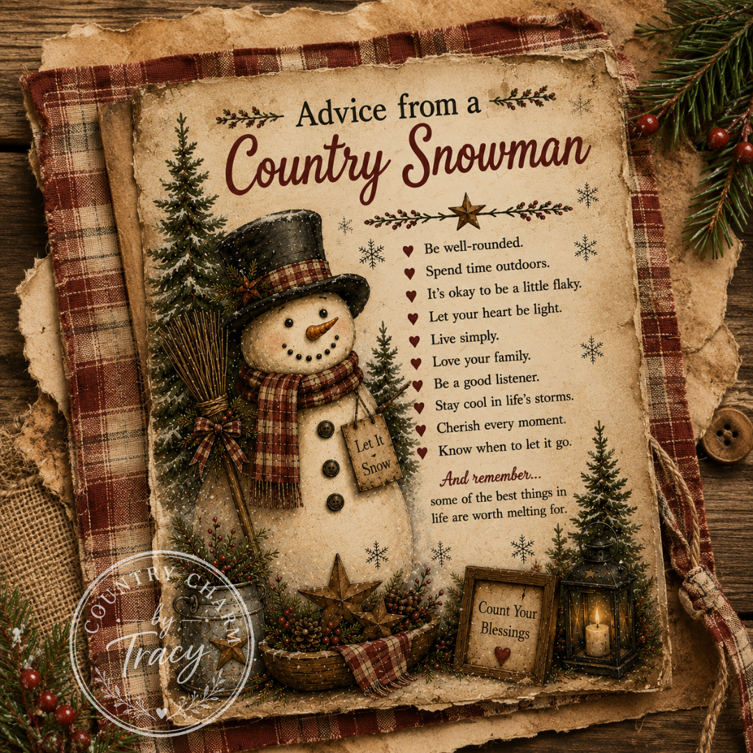 Advice from a Country Snowman - Printable Bundle (8x10, 5x7 and Primitive Layering PDF)