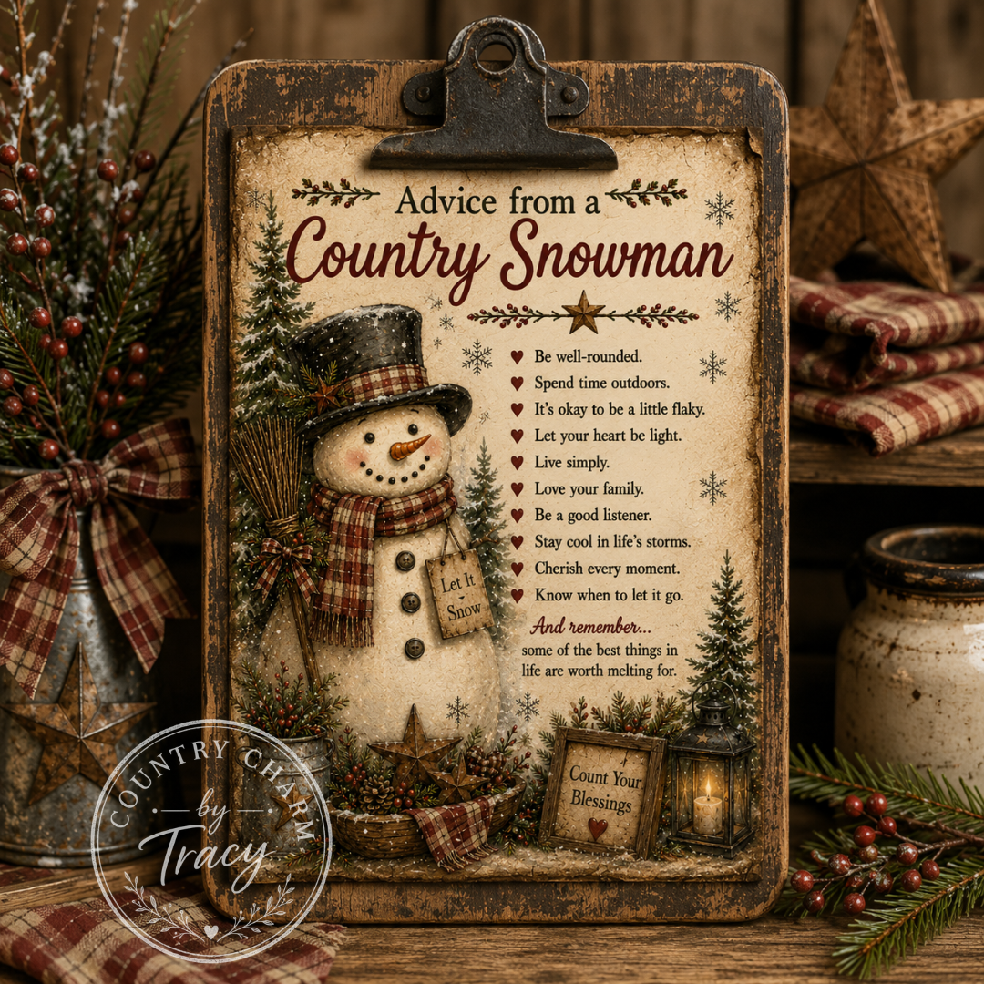 Advice from a Country Snowman - 5x7 Prints Digital Download Two-Pack