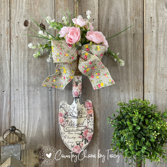 Floral Garden Shovel Wall Decor