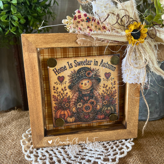 Home Is Sweeter in Autumn - 5x5 Shadow Box Decor