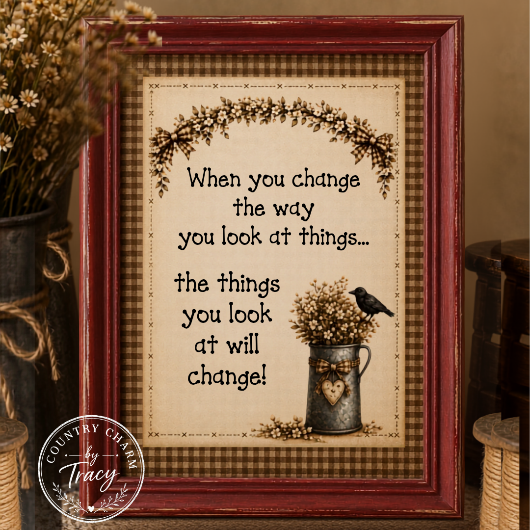 The Thankful Heart Collection - Six Primitive Country 5x7 Digital Printables