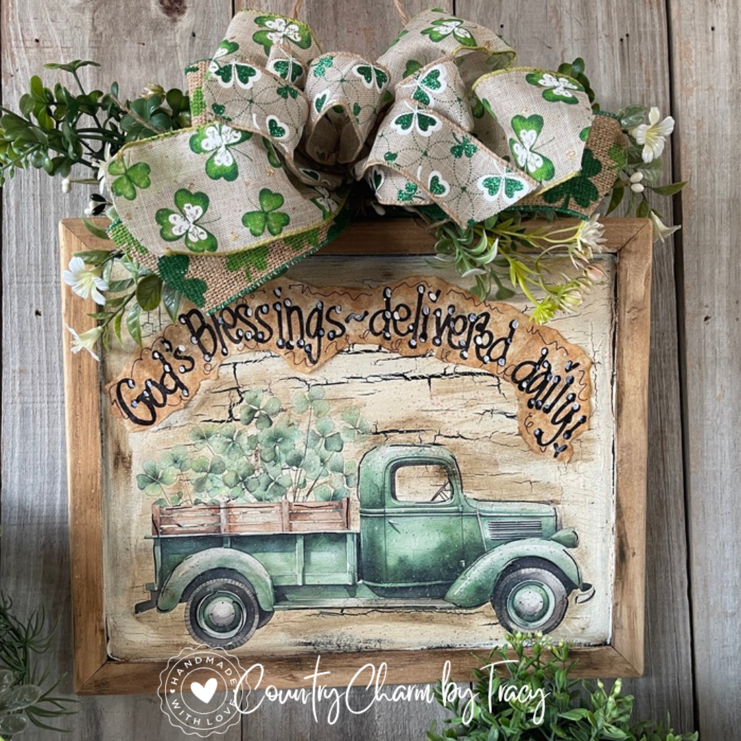 Lucky Clover Truck Blessings Door Hanger #1