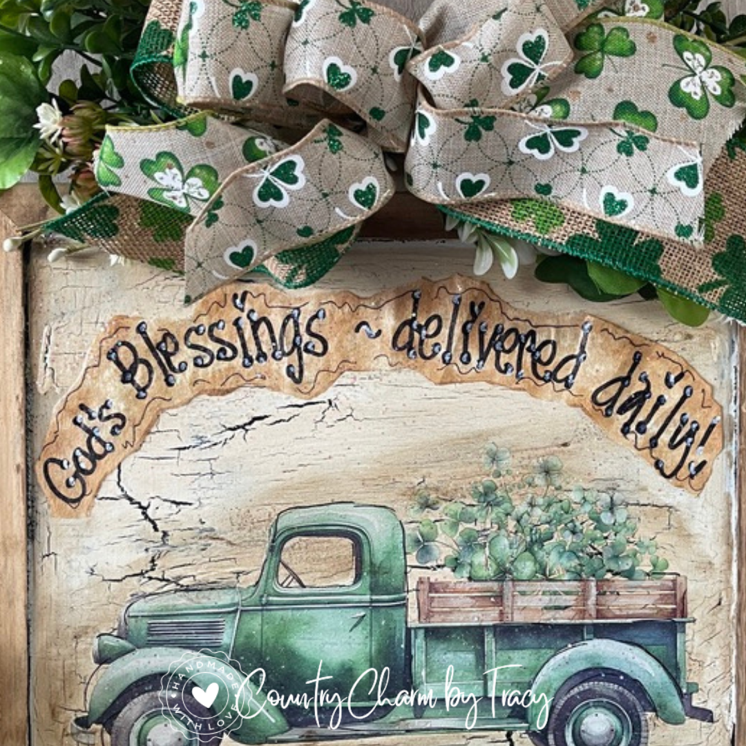 Lucky Clover Truck Blessings Door Hanger #2