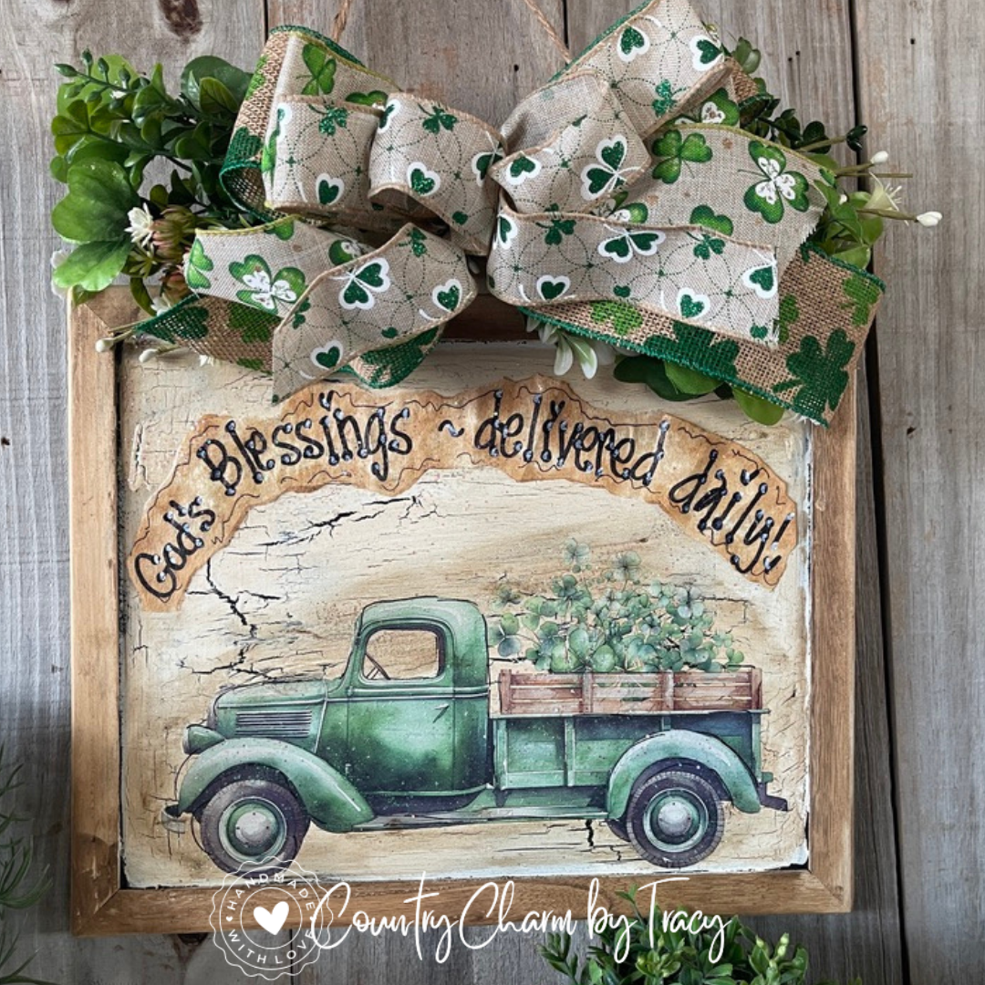 Lucky Clover Truck Blessings Door Hanger #2