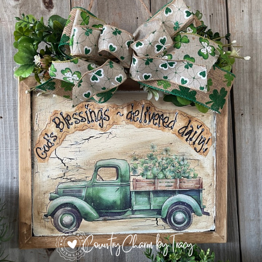 Lucky Clover Truck Blessings Door Hanger #2