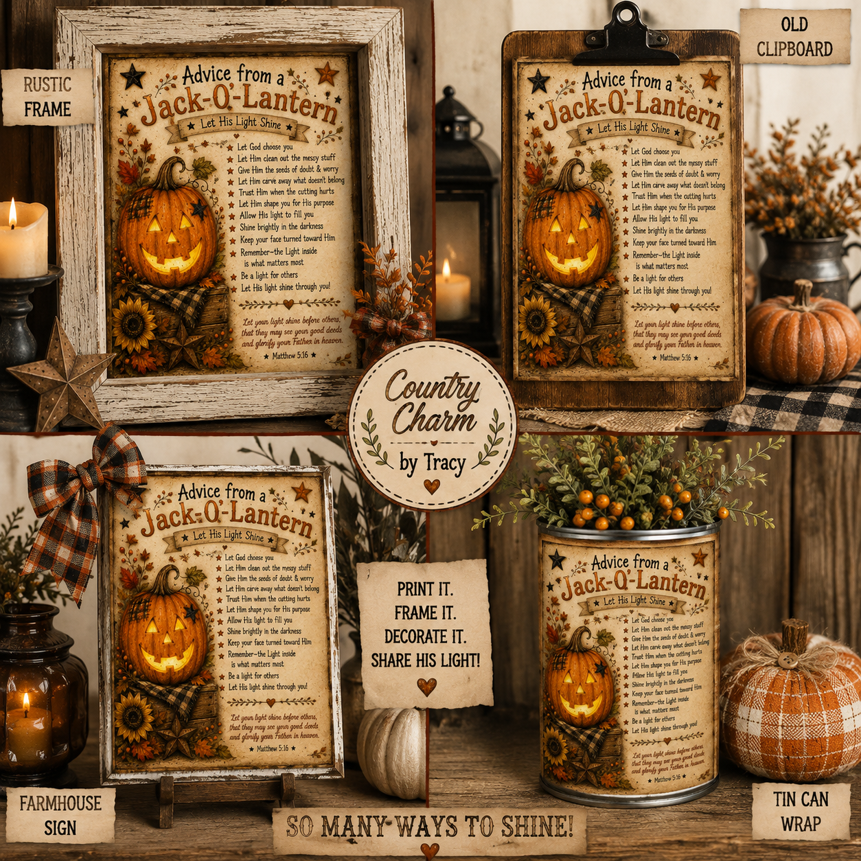 Advice from a Jack-O-Lantern 8x10 PDF Printable | Instant Download