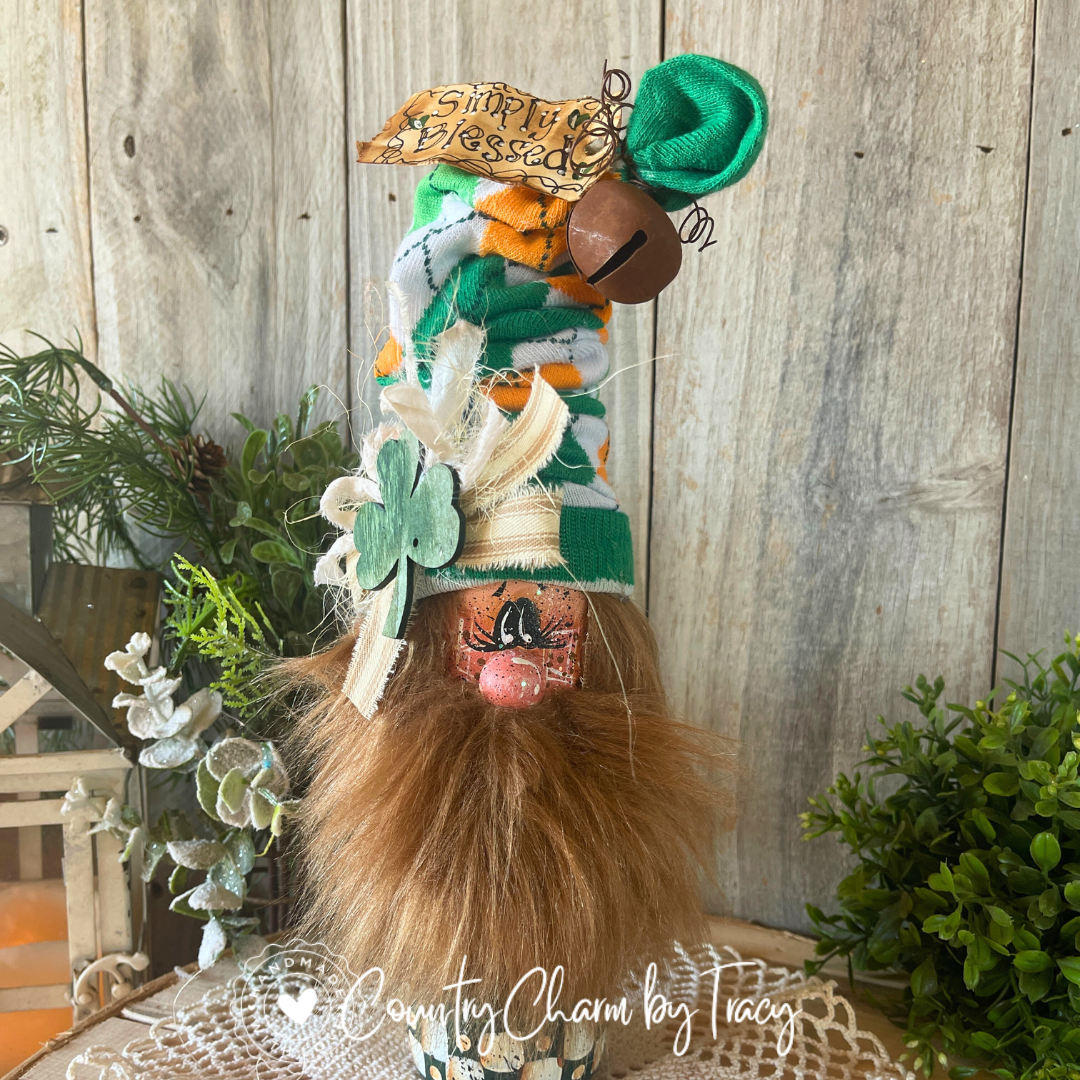 Oliver Leprechaun Hand-Painted Bottle- TALL Coke Bottle Design (13")