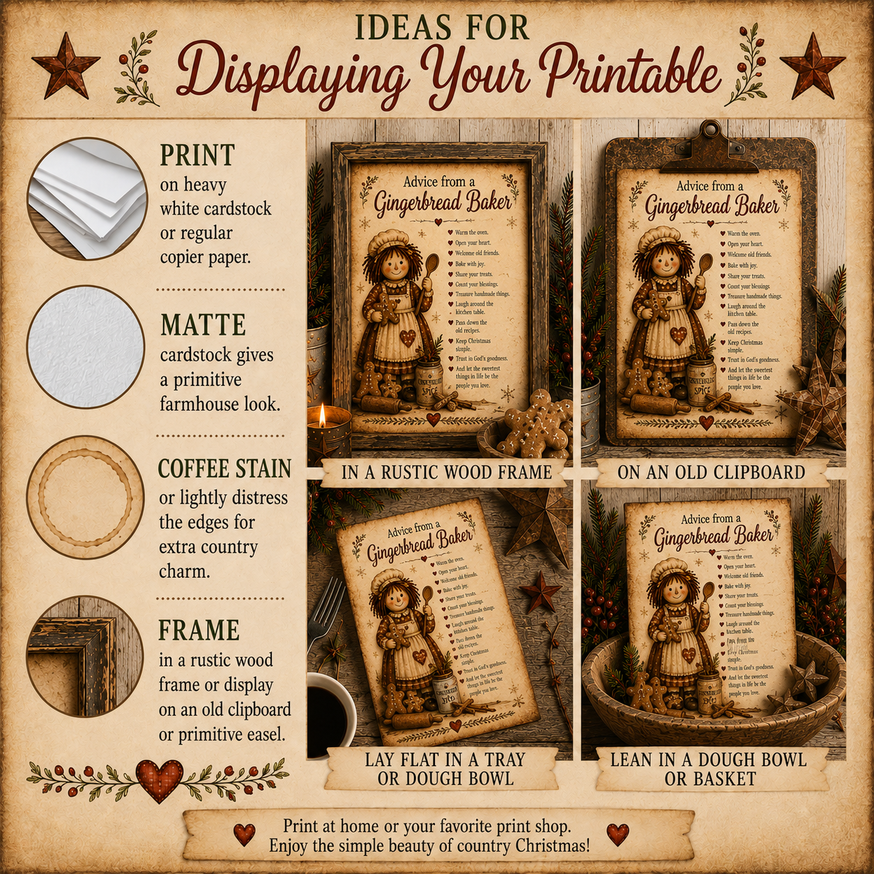 Advice from a Gingerbread Baker - 8x10 Digital Download Printable