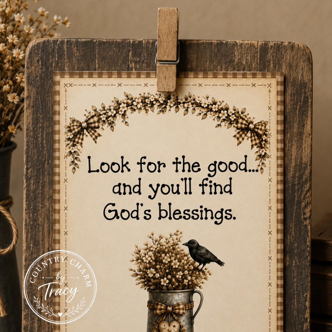 The Thankful Heart Collection - Six Primitive Country 5x7 Digital Printables
