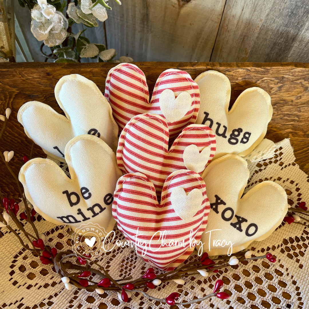 Valentine Stuffed Heart Bowl Fillers – Set of 7