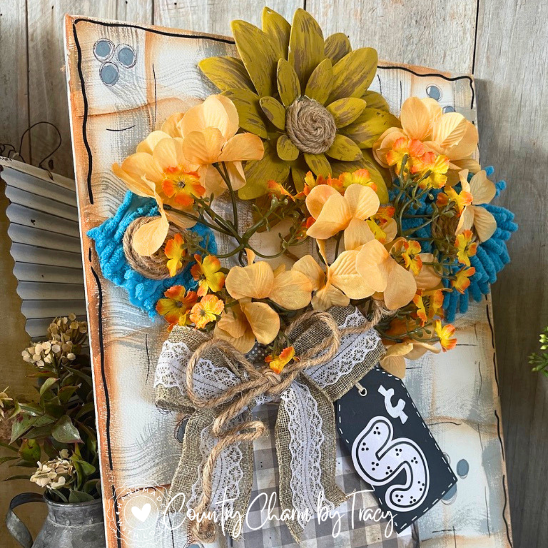 Spring Mason Jar Floral Canvas – Shelf Sitter or Hanger