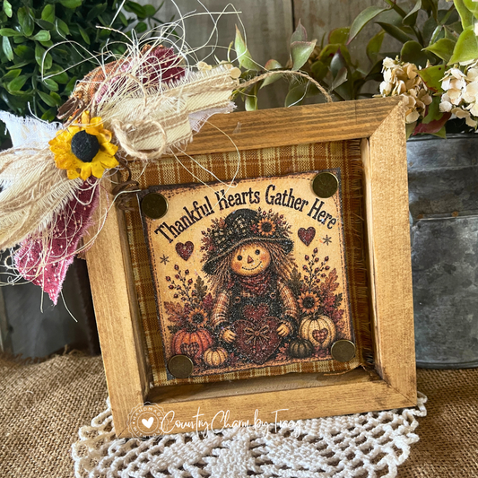 Thankful Hearts Gather Here - 5x5 Shadow Box Decor