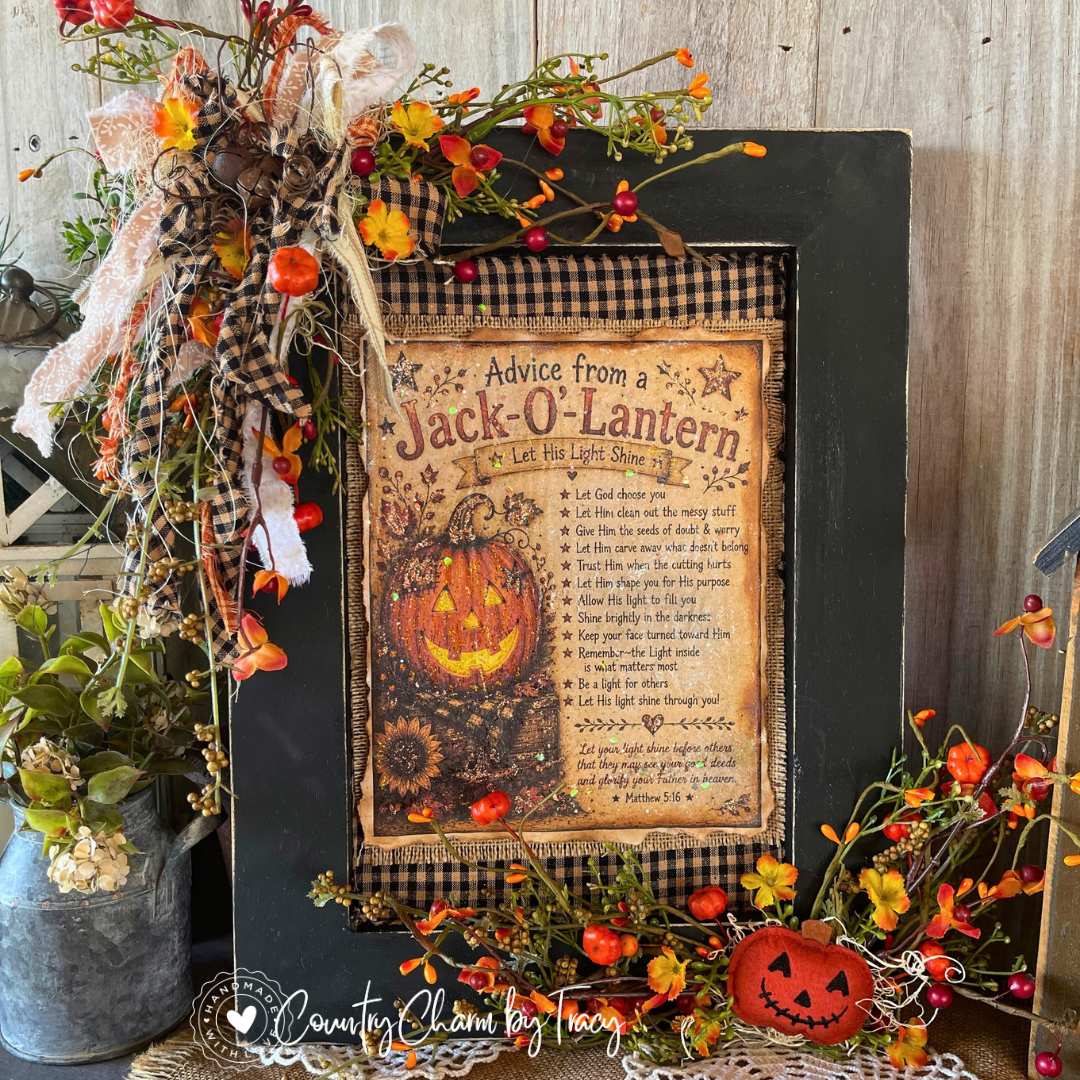 Primitive Country Advice from a Jack-O-Lantern Hand-Painted Fall Wood Sign