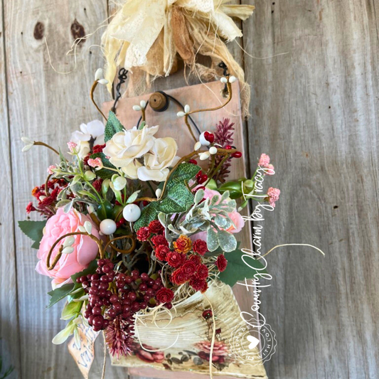 🌹 Vintage Valentine Smashed Can Rustic Board Decor