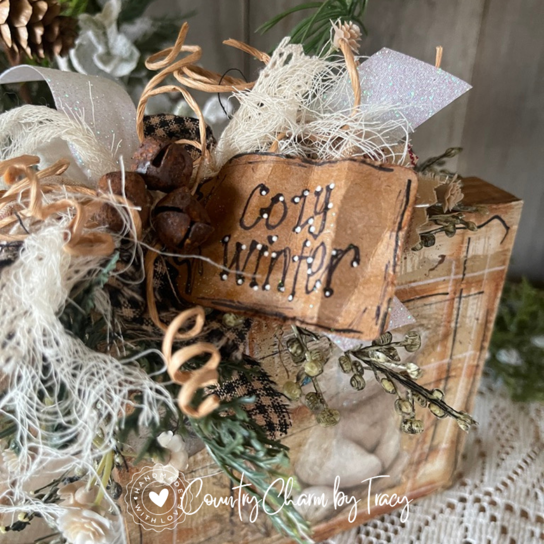 COZY WINTER Polar Bear Décor Block – 5x5