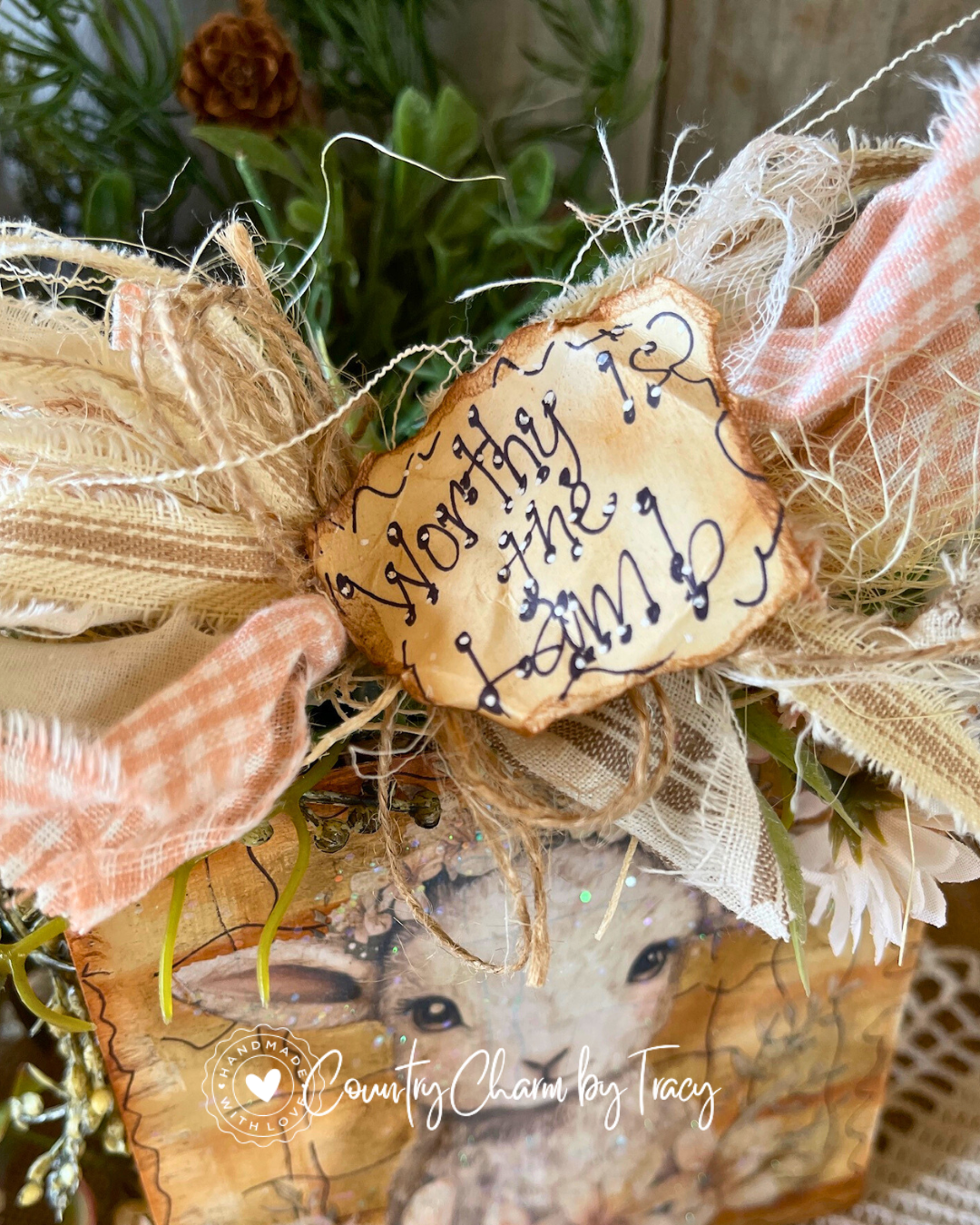 Worthy is the Lamb Lamb Block Shelf Sitter #9 – FREE SHIPPING