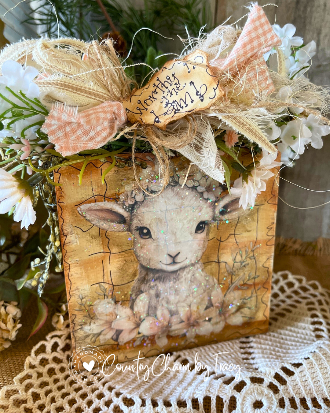 Worthy is the Lamb Lamb Block Shelf Sitter #9 – FREE SHIPPING