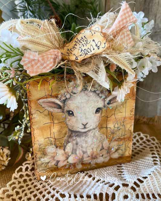 Worthy is the Lamb Lamb Block Shelf Sitter #9 – FREE SHIPPING