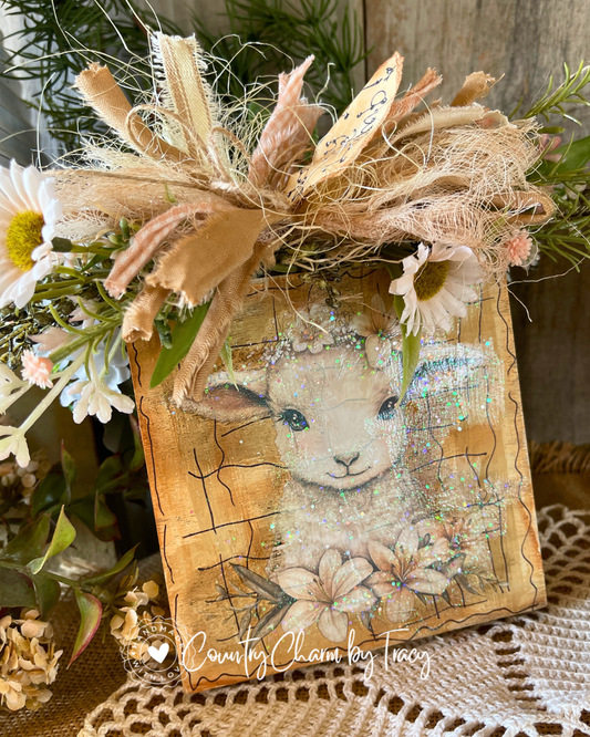 Worthy is the Lamb Lamb Block Shelf Sitter #8 – FREE SHIPPING