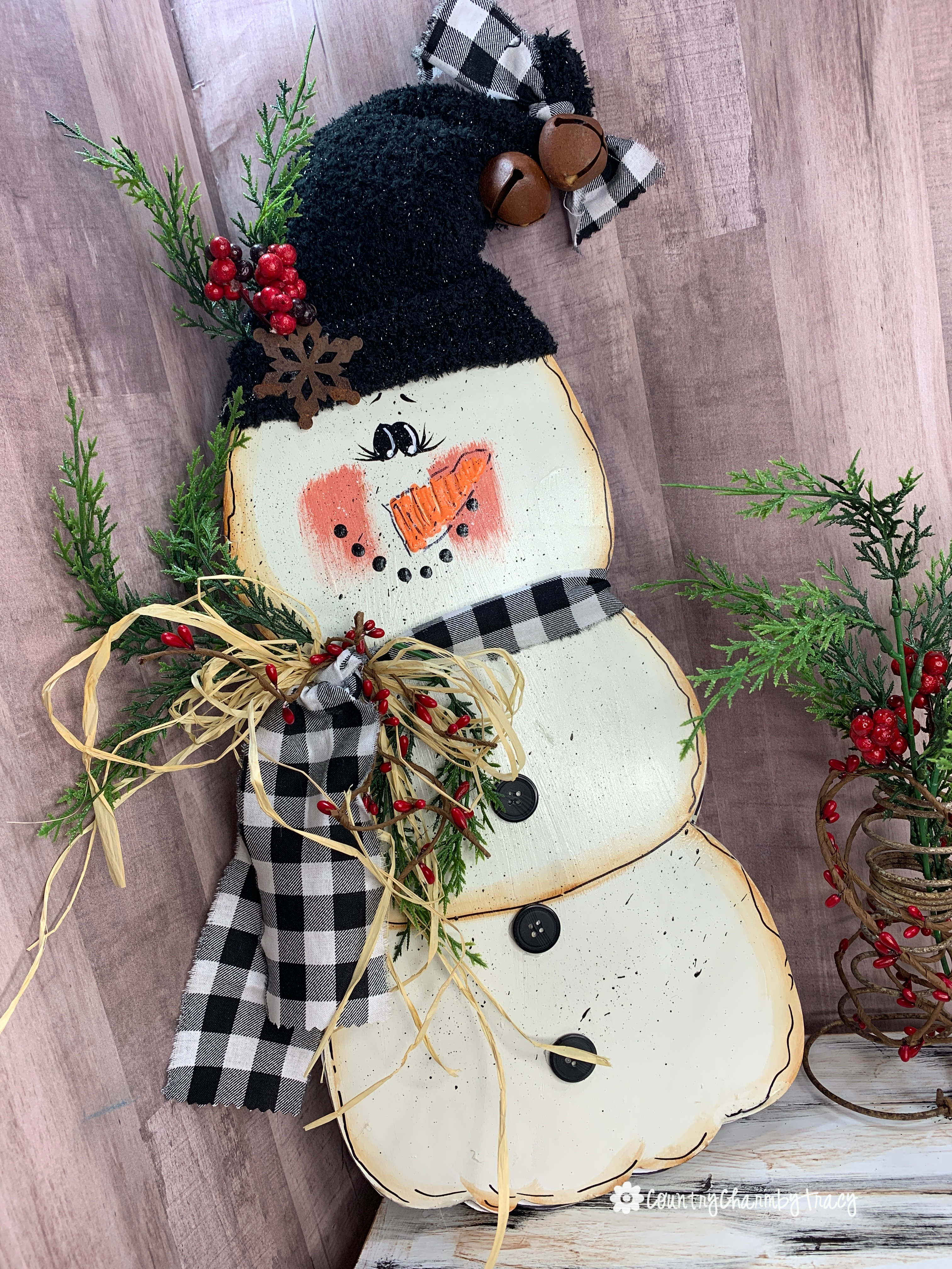 Rustic Snowman decor, Primitive Snowman